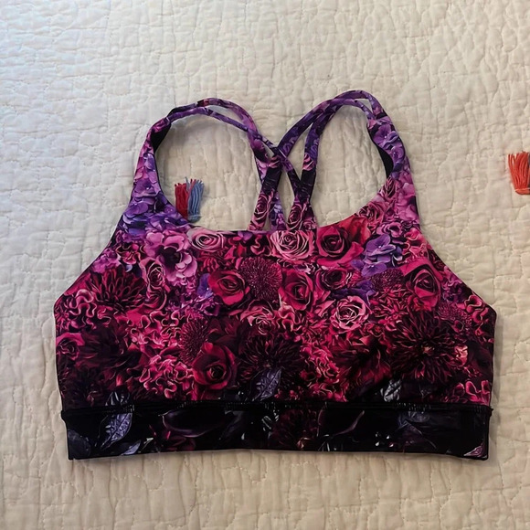 lululemon rose pattern sports bra 4 like new - Picture 1 of 4